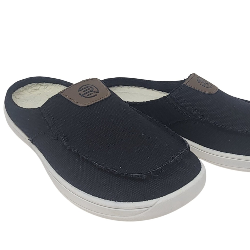 Womens Canvas Slippers Cozy Fuzzy Memory Foam Slip On Loafers Slides Mules 9
